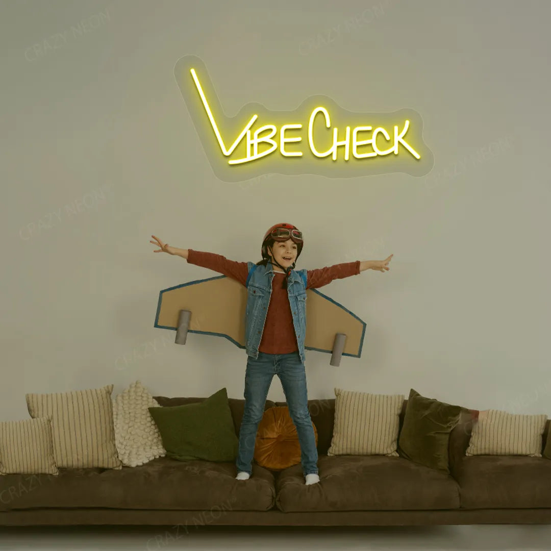 Vibe Check Neon Sign | Yellow
