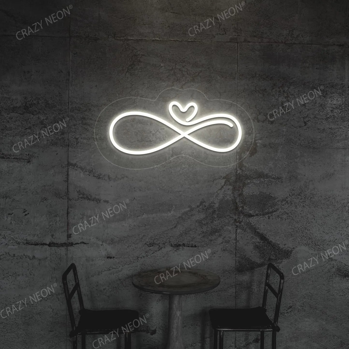 Infinity Heart Neon Sign | warmwhite