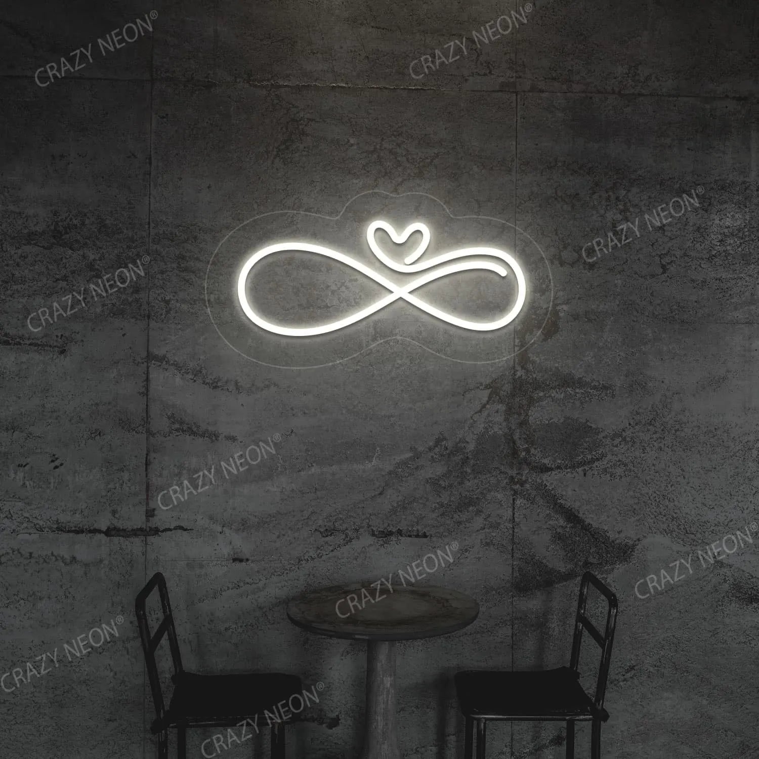 Infinity Heart Neon Sign | warmwhite
