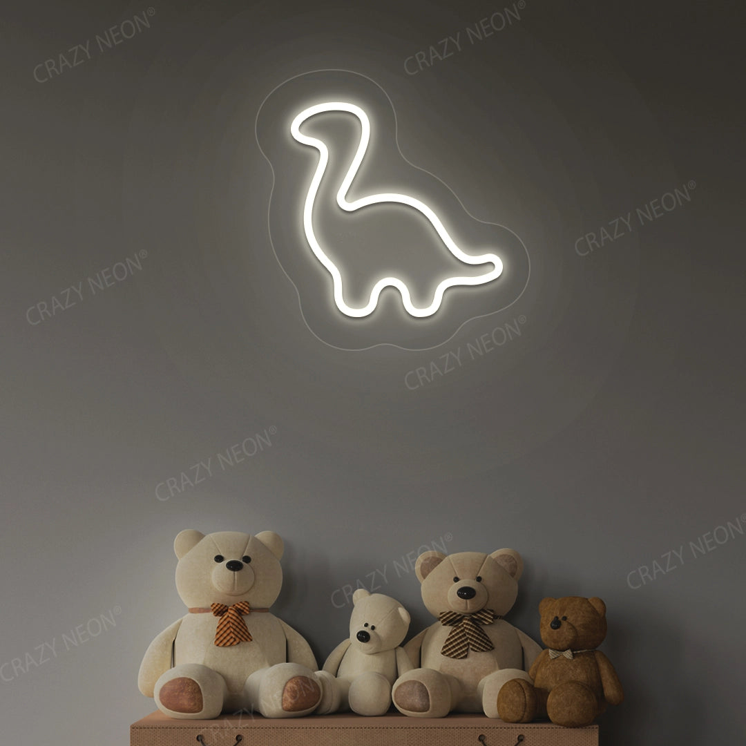 Cute Dinosaur Neon Sign | Warmwhite