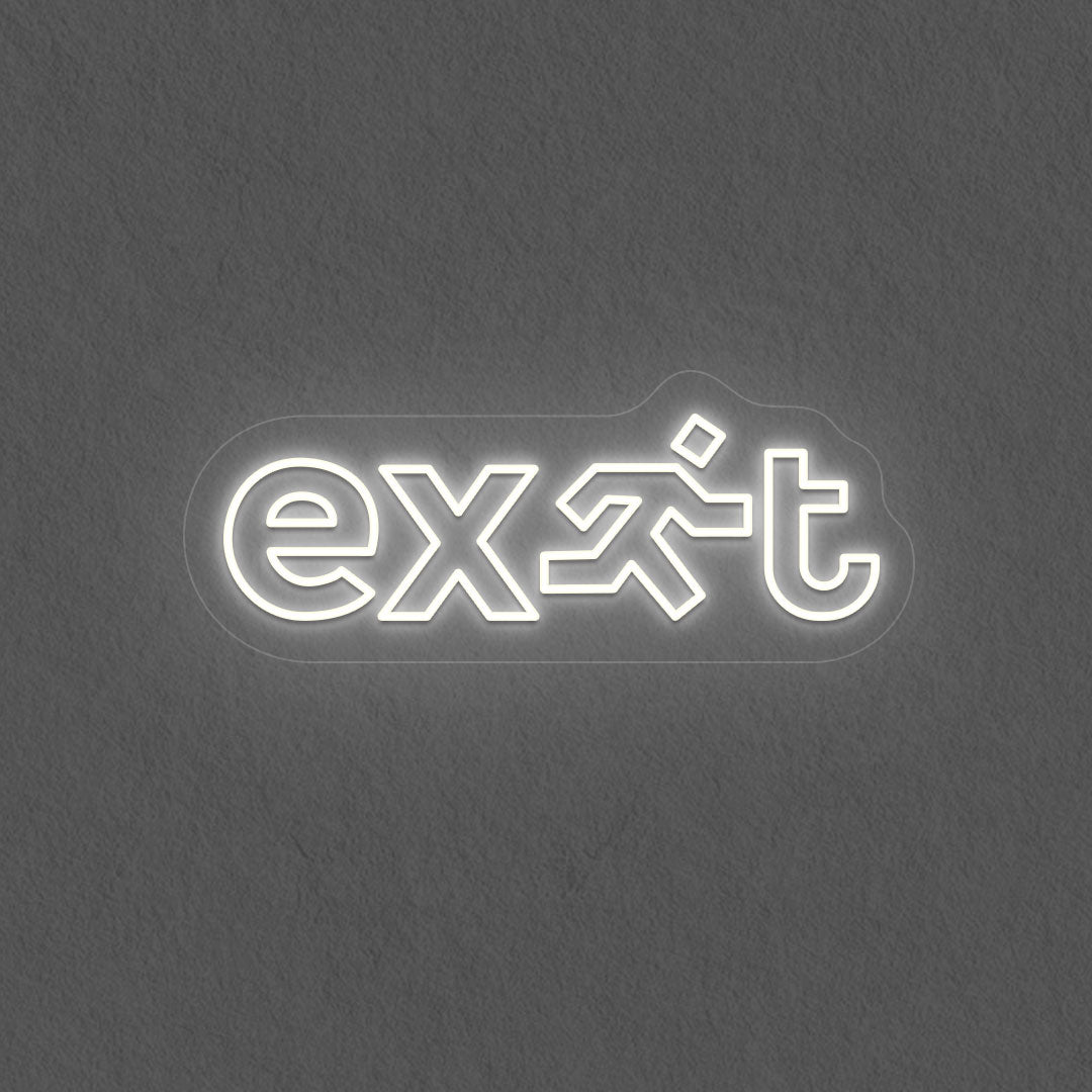 Cool Exit Neon Sign | White