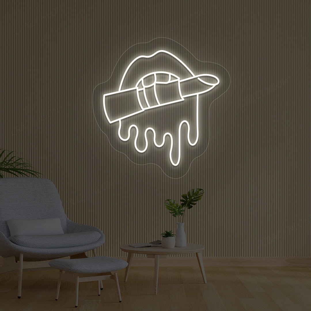 Lipstick Makeup Artist Neon Sign | Warm White