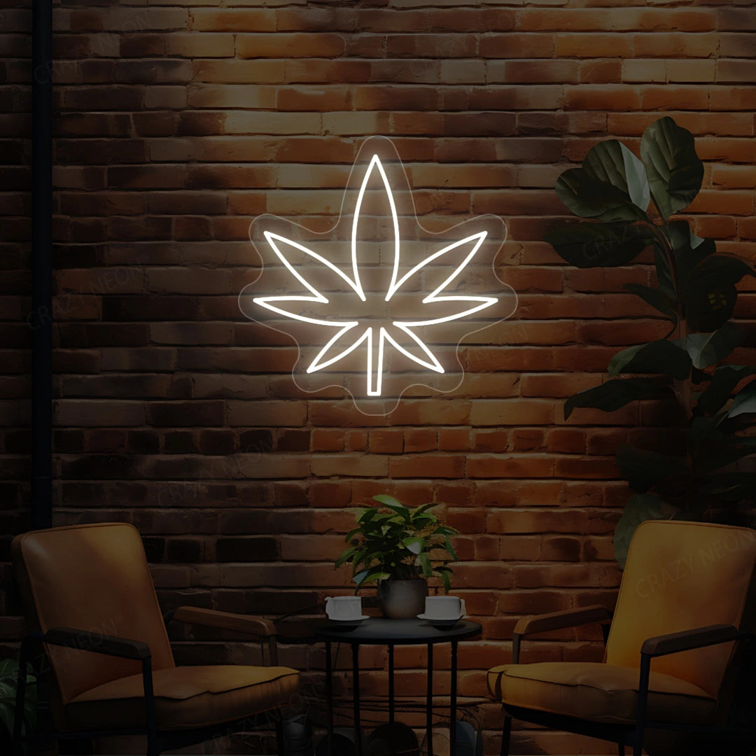 Cannabis Neon Sign | White