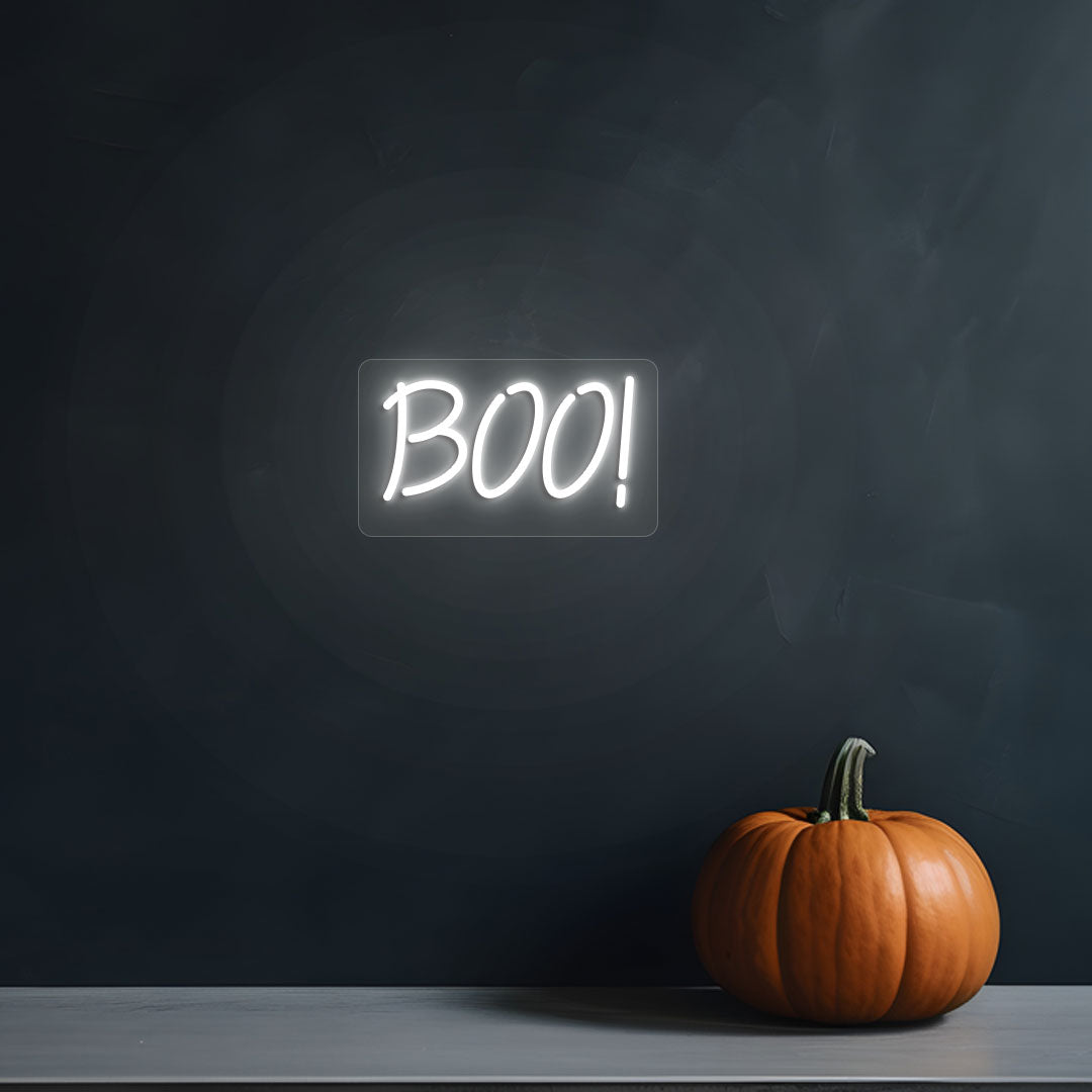 Boo Neon Sign | White