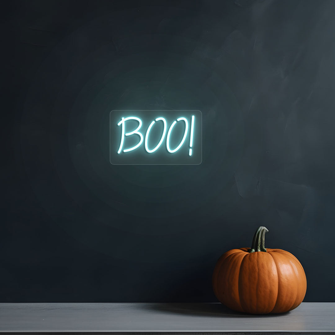 Boo Neon Sign | Ice Blue