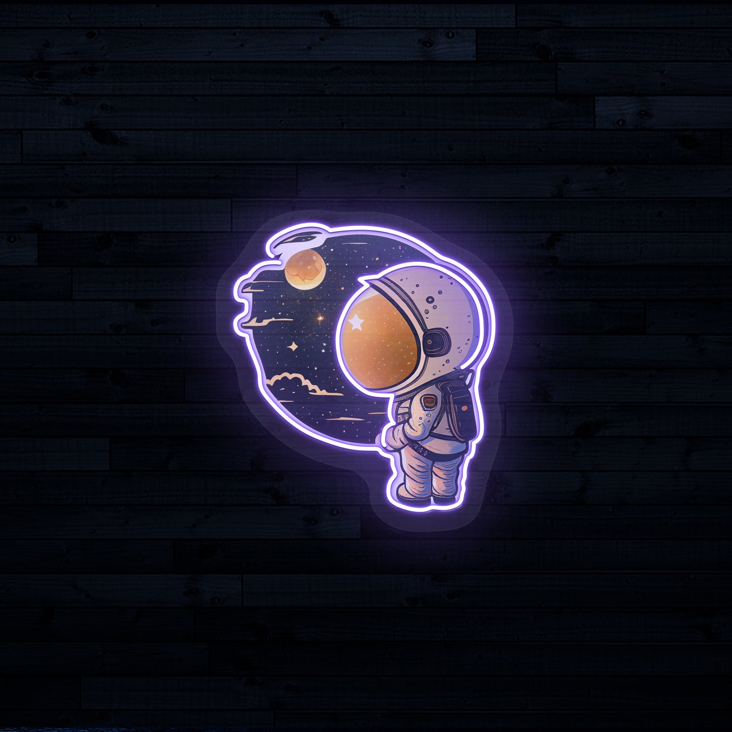 Astronaut Neon Artwork | Purple