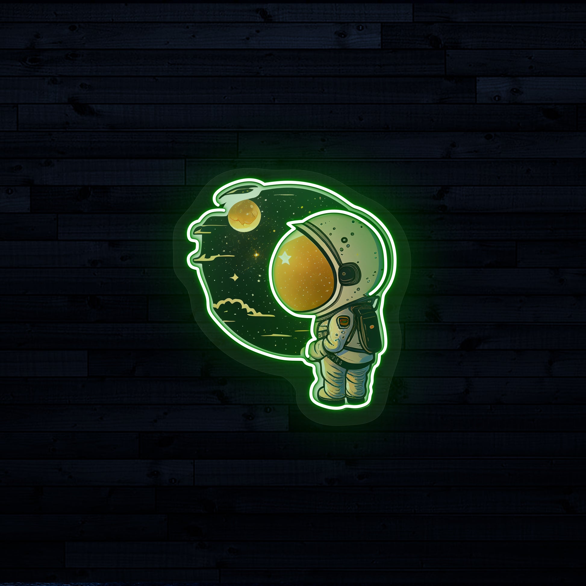 Astronaut Neon Artwork | Green