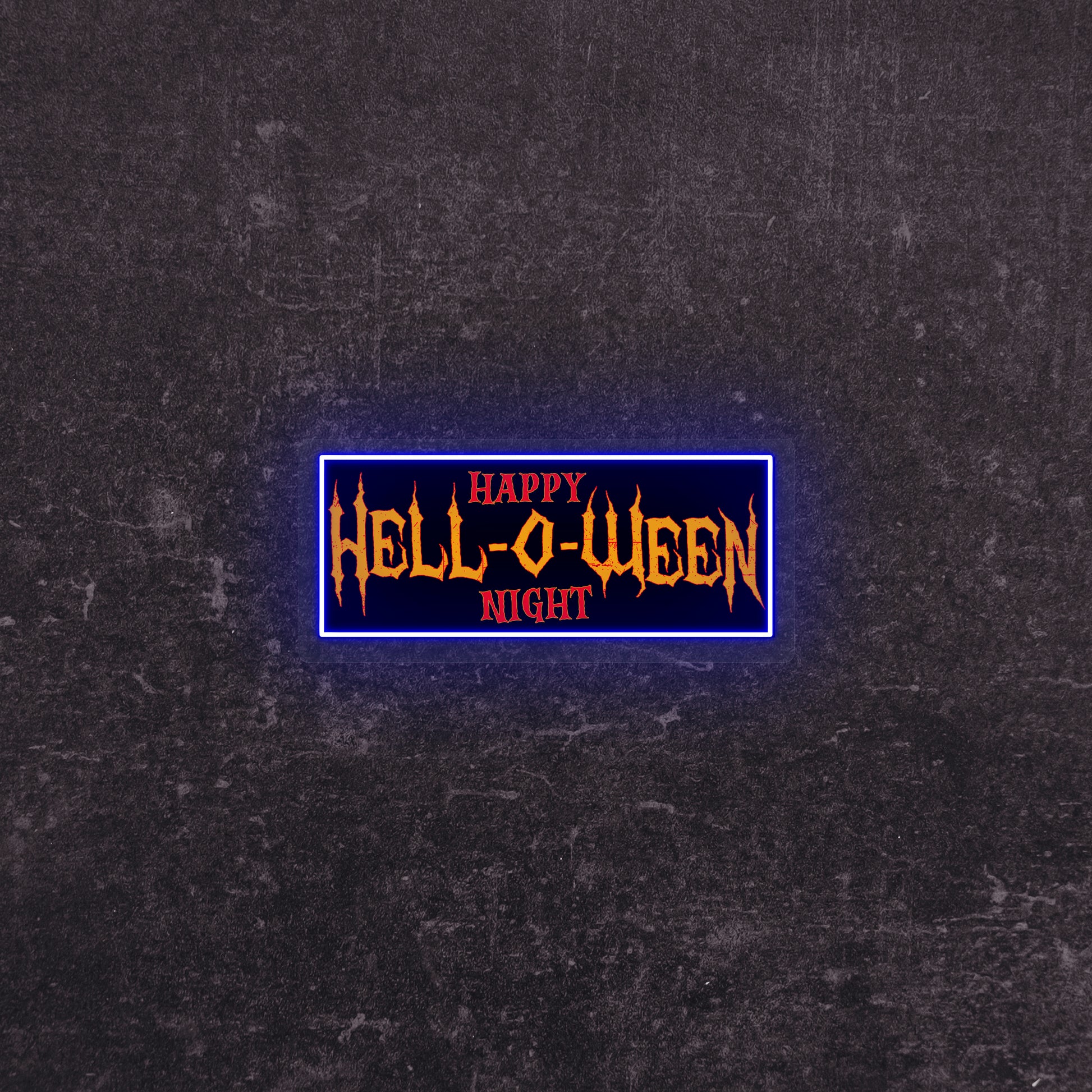 Hell-O-Ween Neon Artwork  | Blue