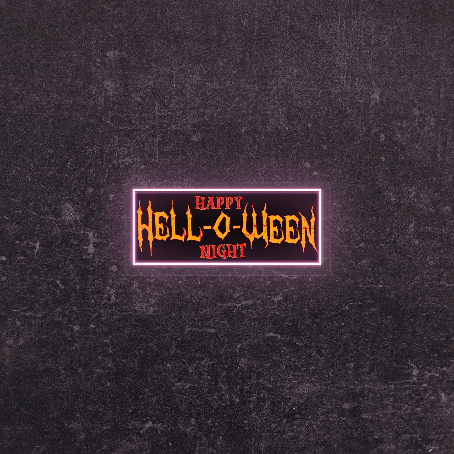 Hell-O-Ween Neon Artwork  | Pink
