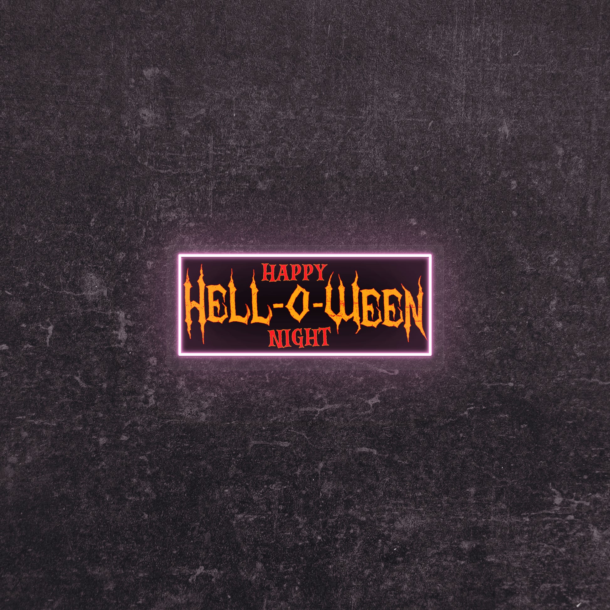 Hell-O-Ween Neon Artwork  | Pink