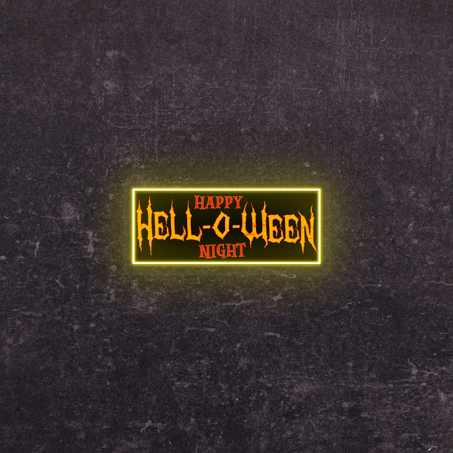 Hell-O-Ween Neon Artwork | Yellow