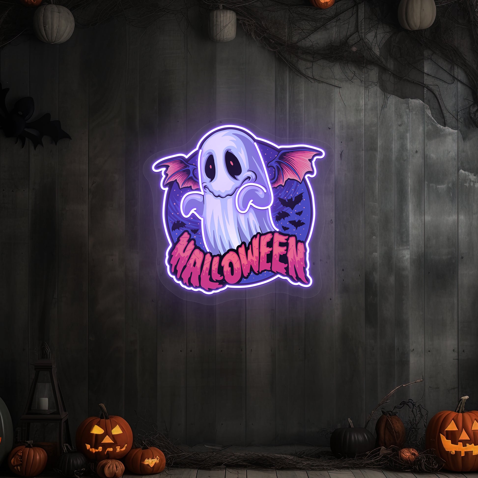 Halloween Ghoul Neon Artwork