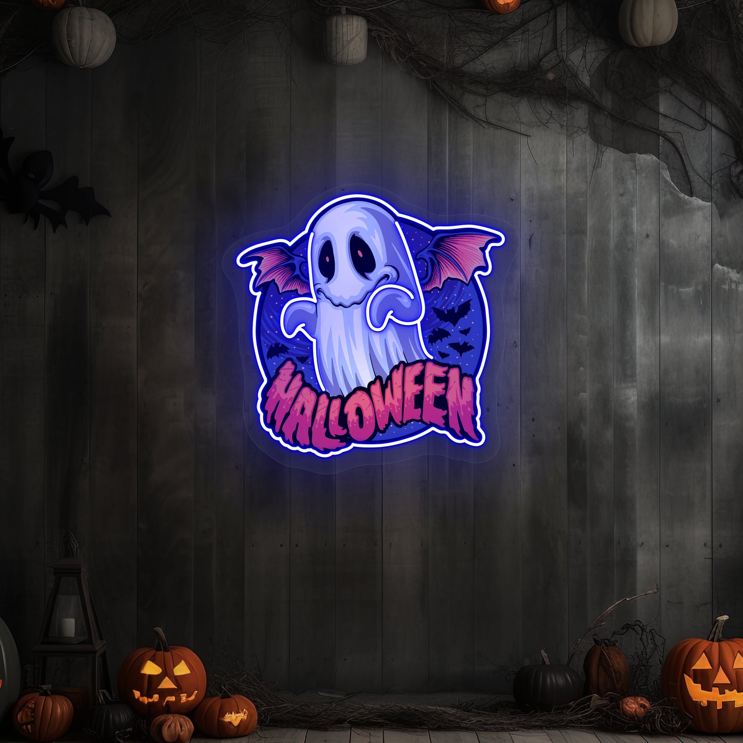 Halloween Ghoul Neon Artwork
