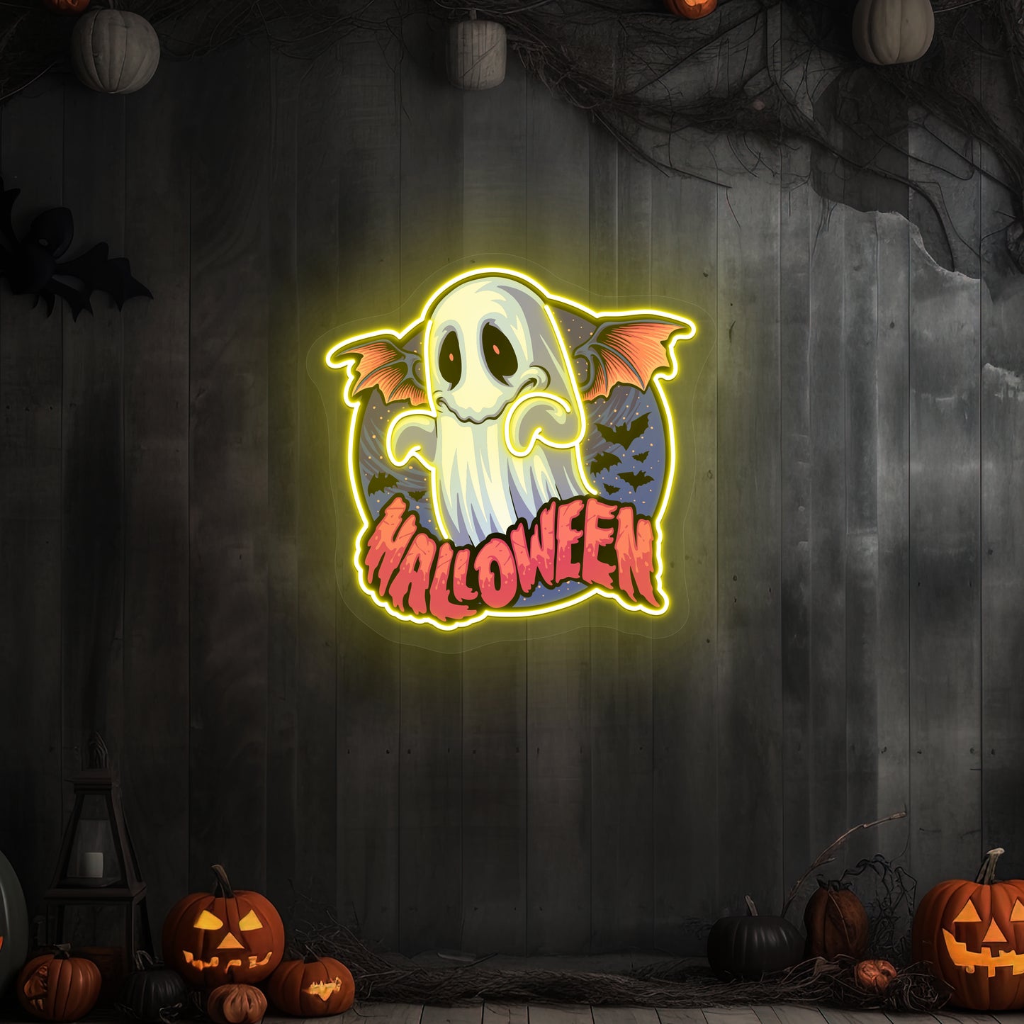 Halloween Ghoul Neon Artwork