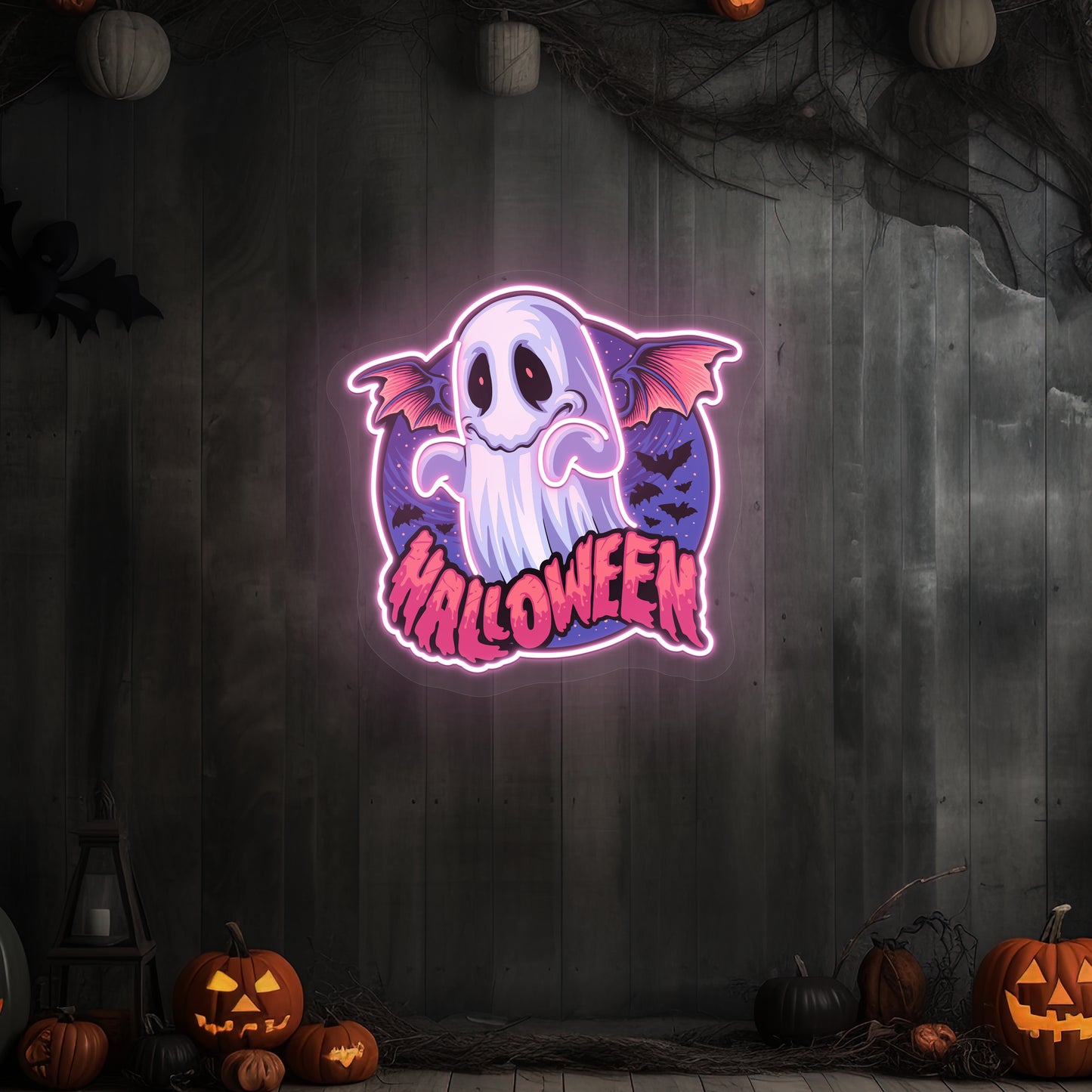 Halloween Ghoul Neon Artwork