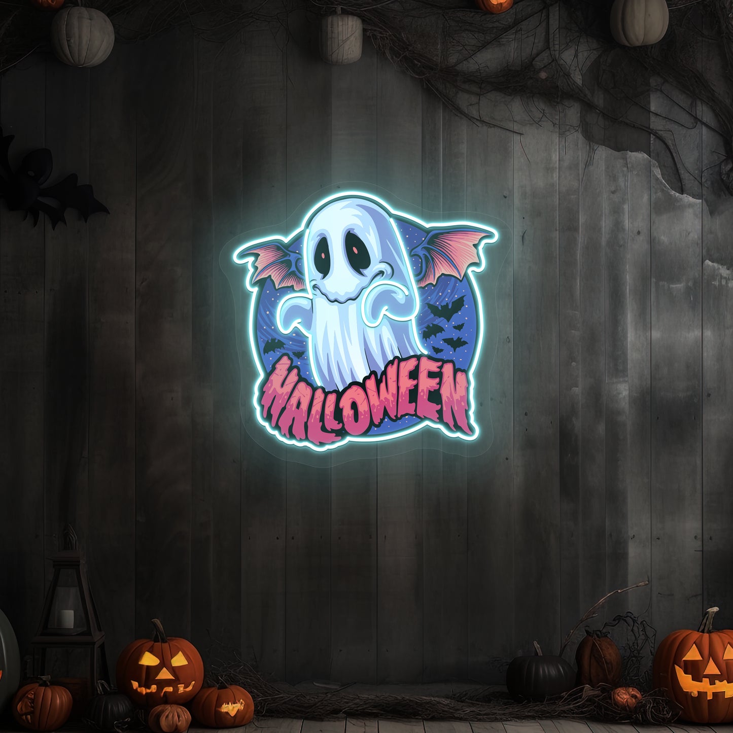 Halloween Ghoul Neon Artwork