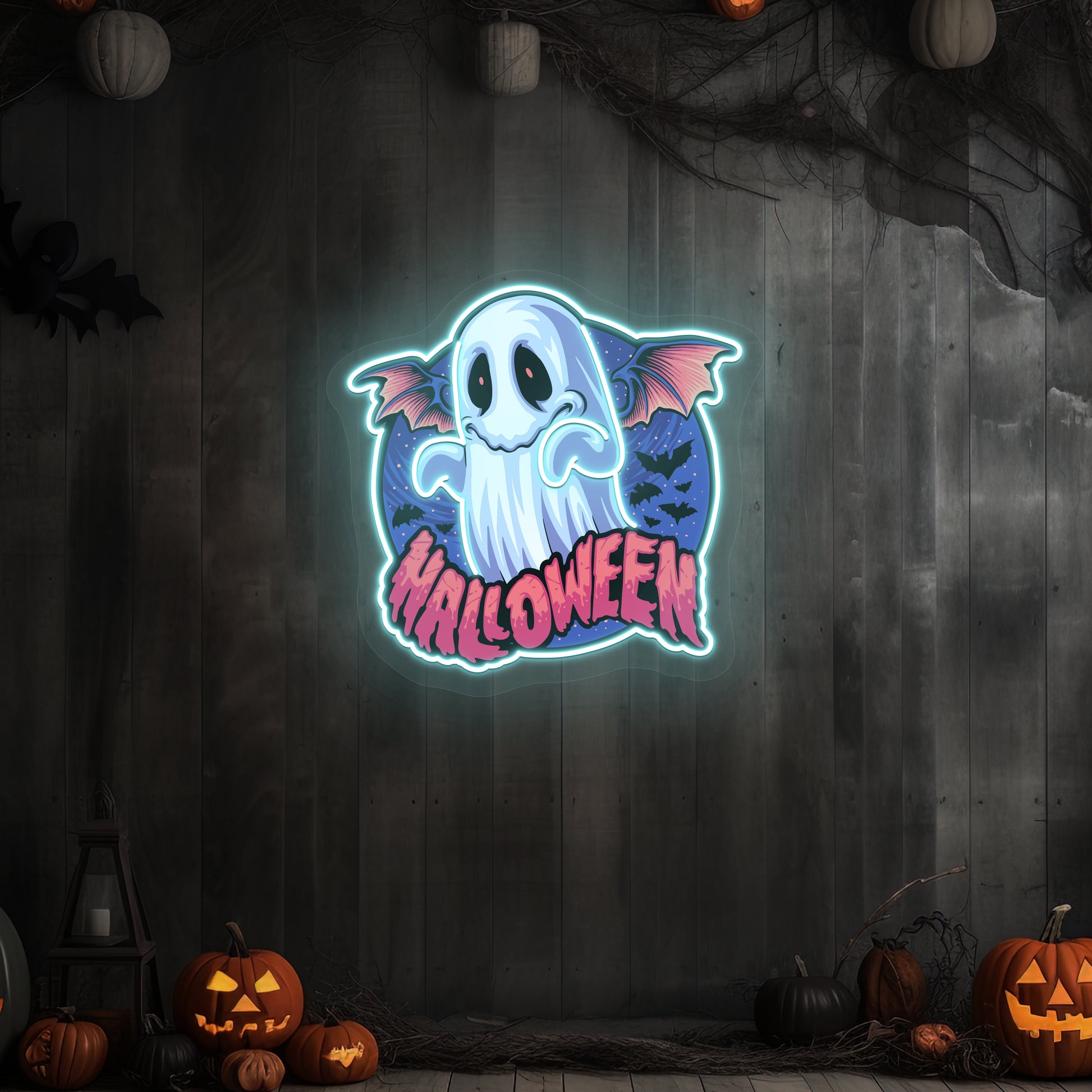 Halloween Ghoul Neon Artwork