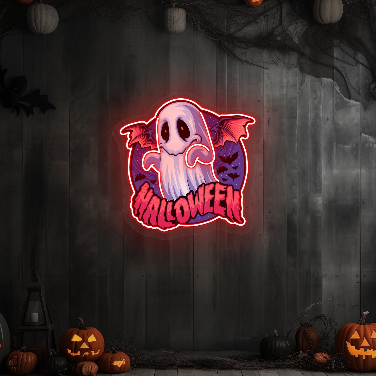 Halloween Ghoul Neon Artwork