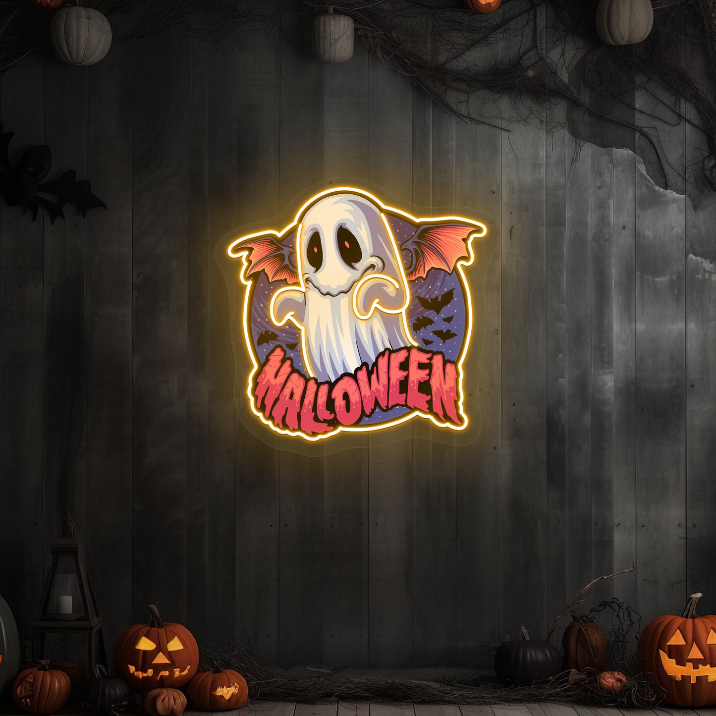 Halloween Ghoul Neon Artwork