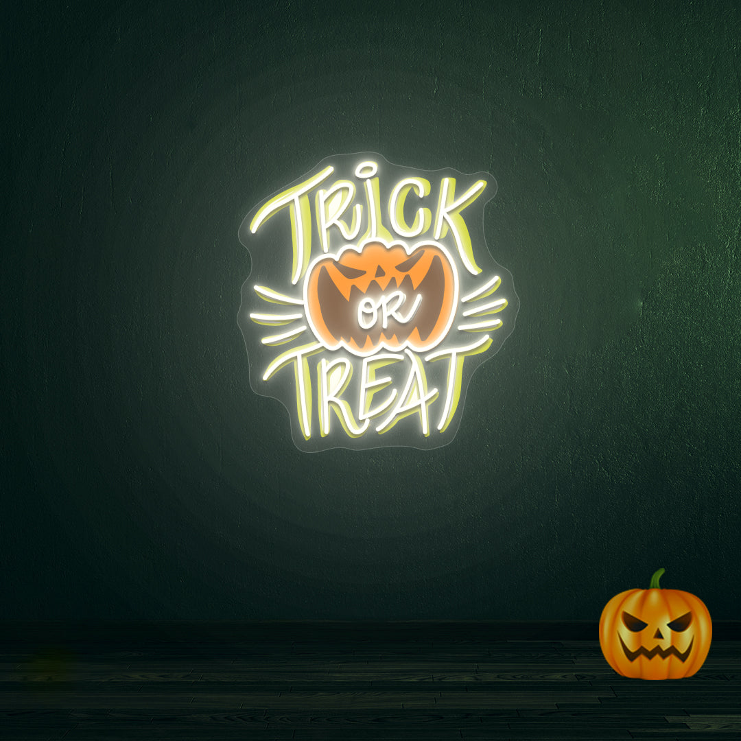 Trick Or Treat Neon Artwork | Warmwhite