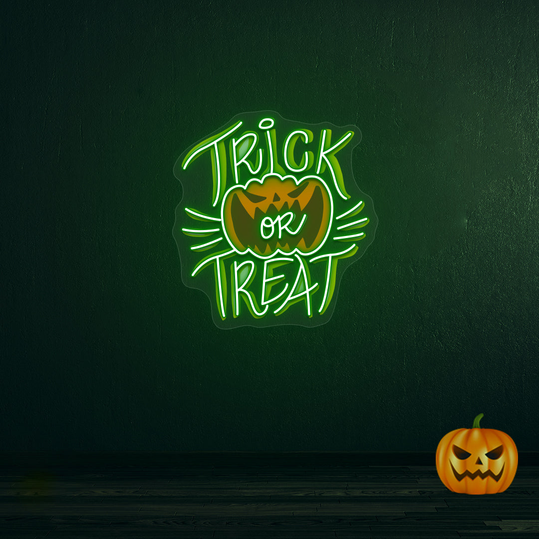 Trick Or Treat Neon Artwork | Green
