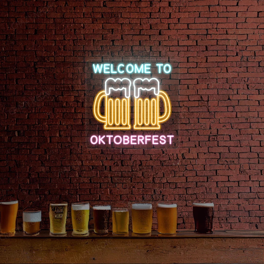 Welcome to Oktoberfest Neon Sign | Orange