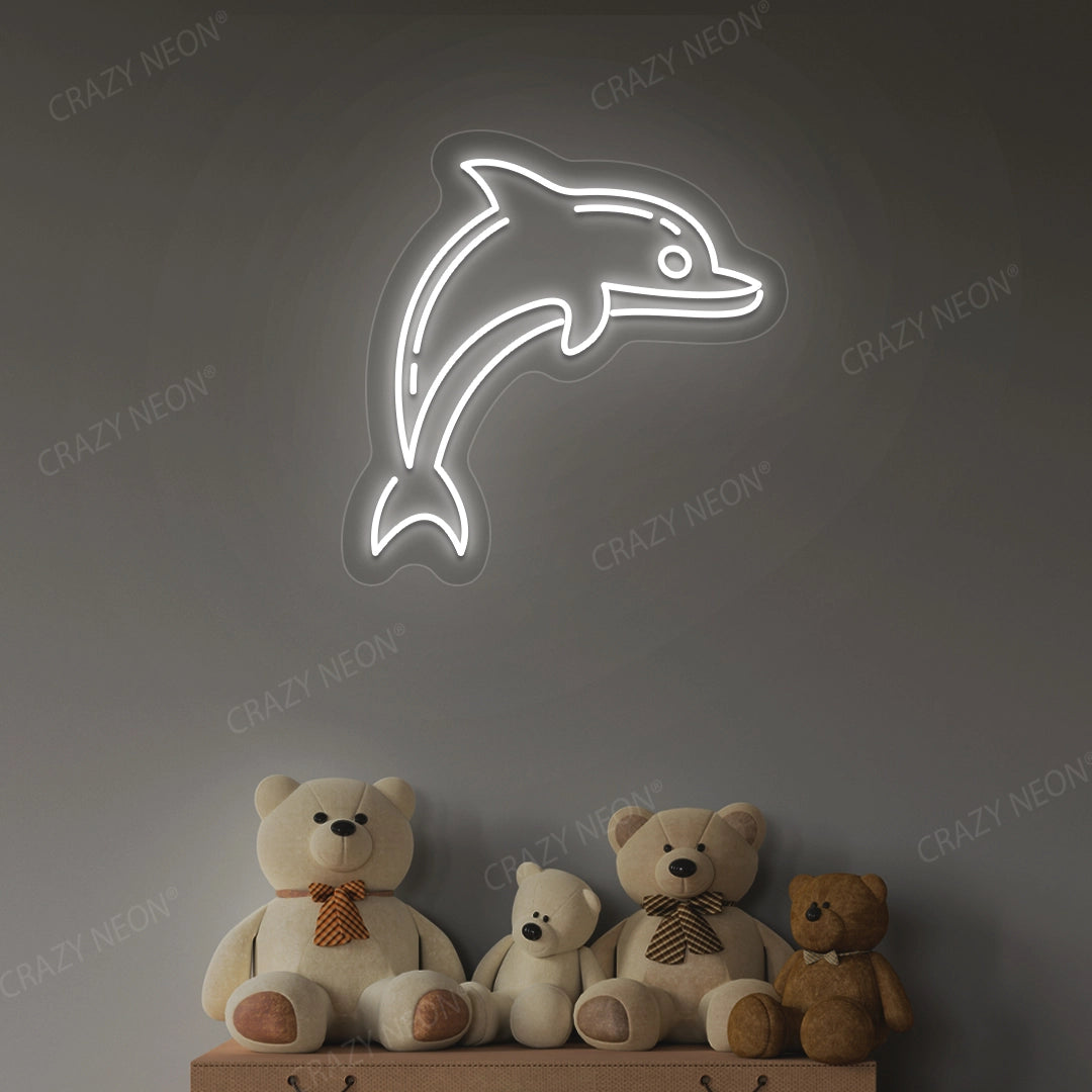 Dolphin Neon Sign | White