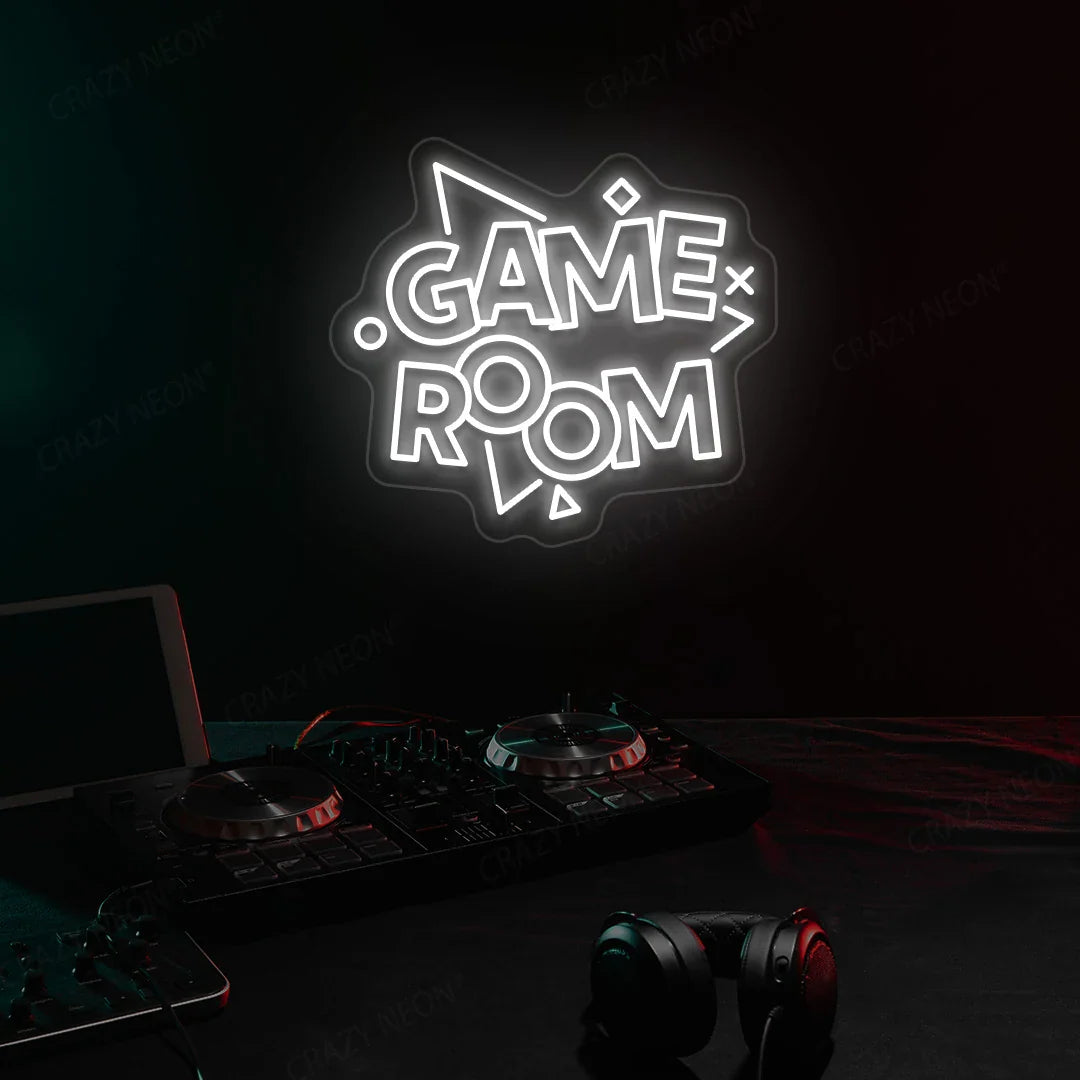 Game Room Neon Sign | White