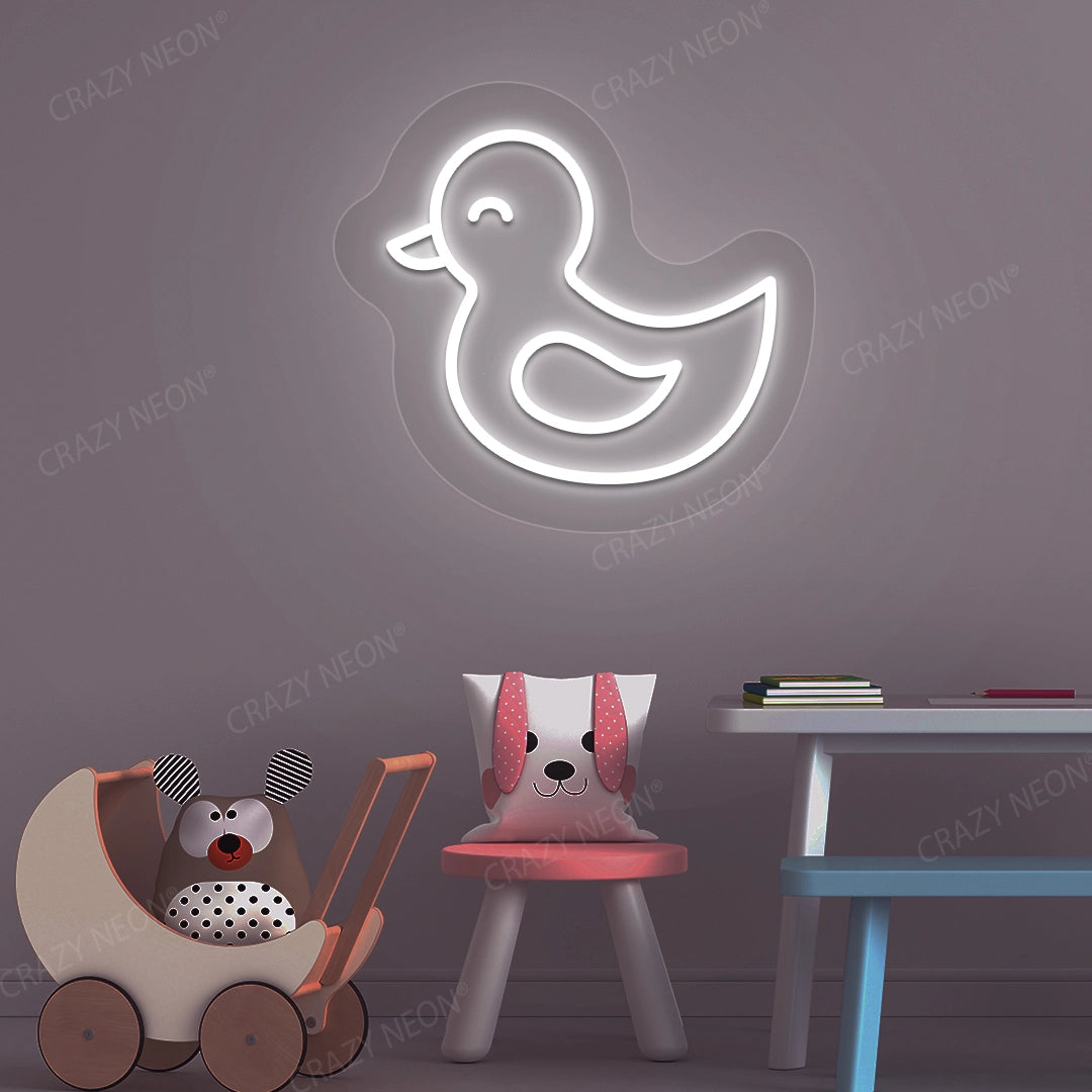 Baby Duck Neon Sign | White