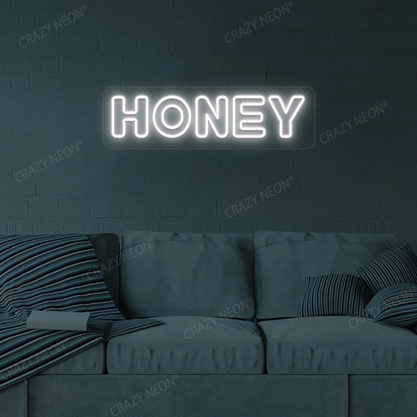 Honey Neon Sign | White