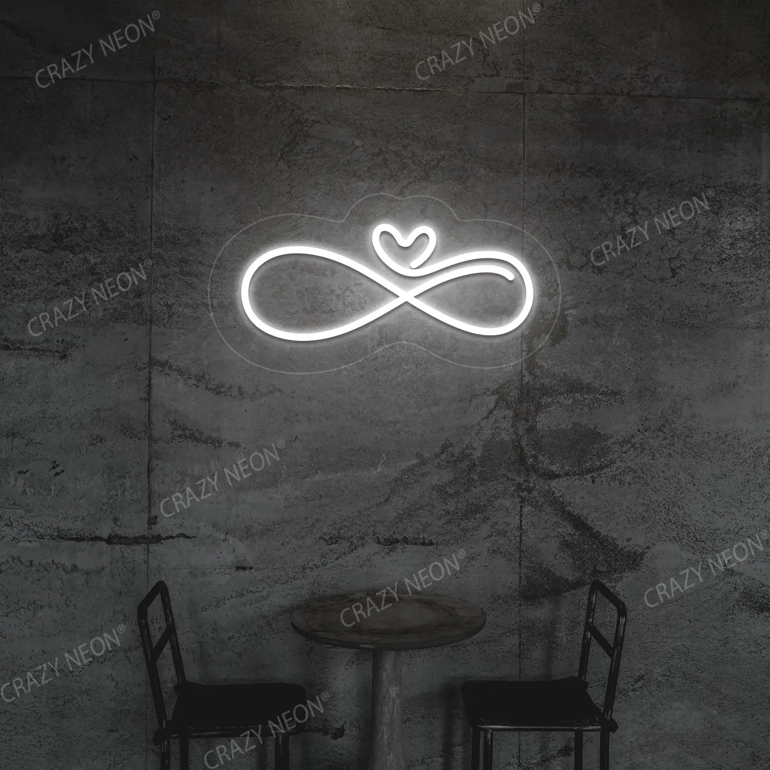 Infinity Heart Neon Sign | White