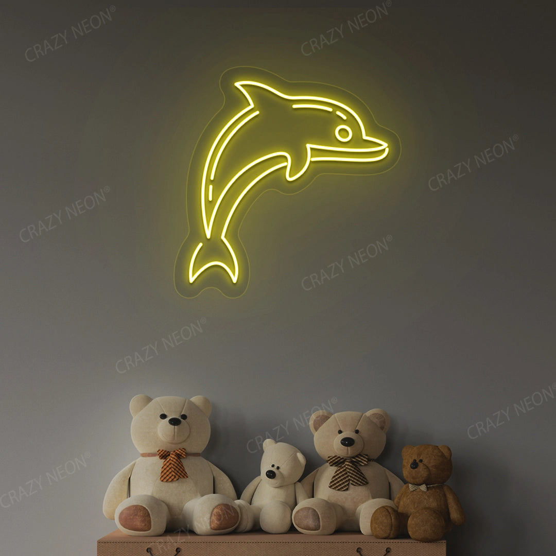 Dolphin Neon Sign | Yellow