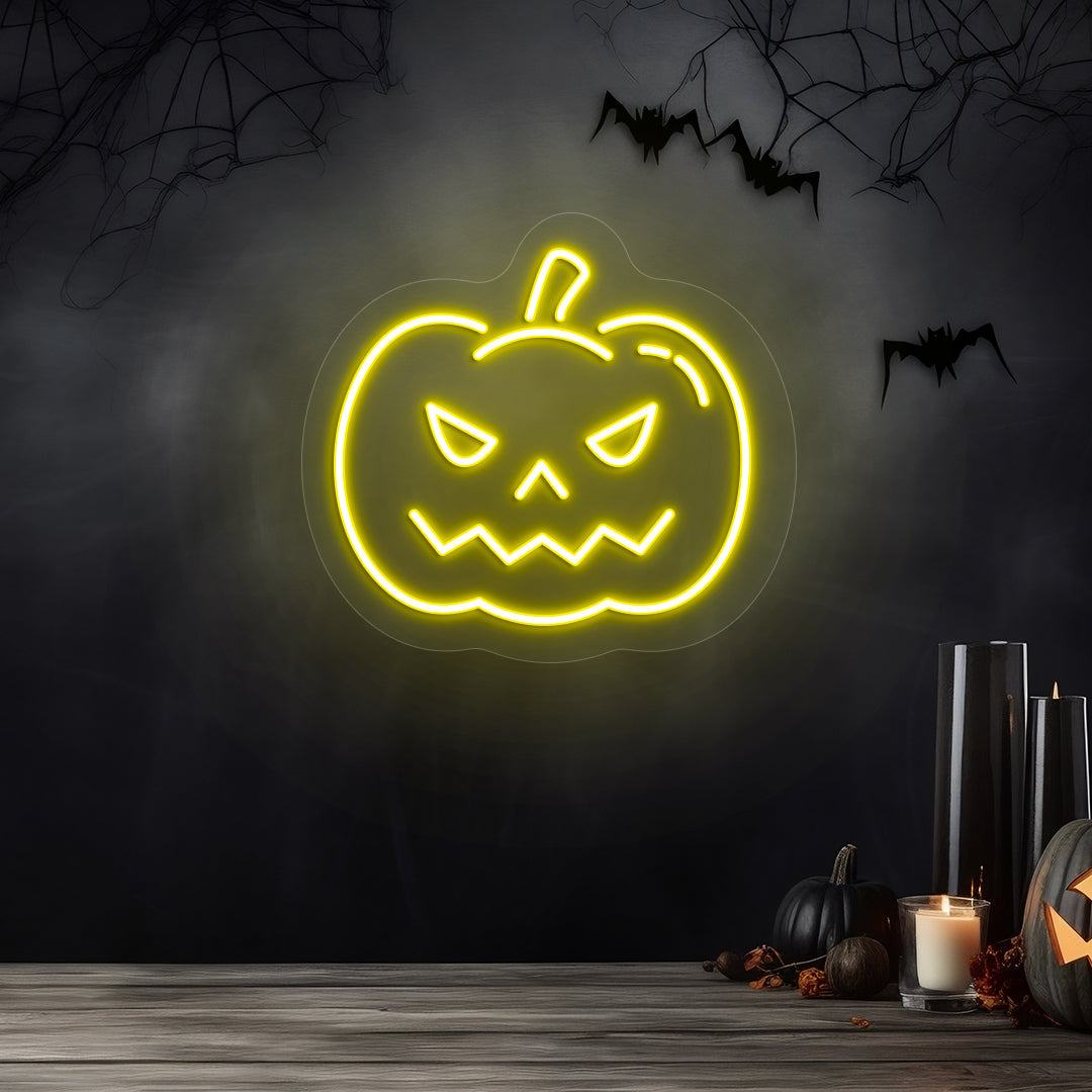 Pumpkin Neon Sign | Yellow