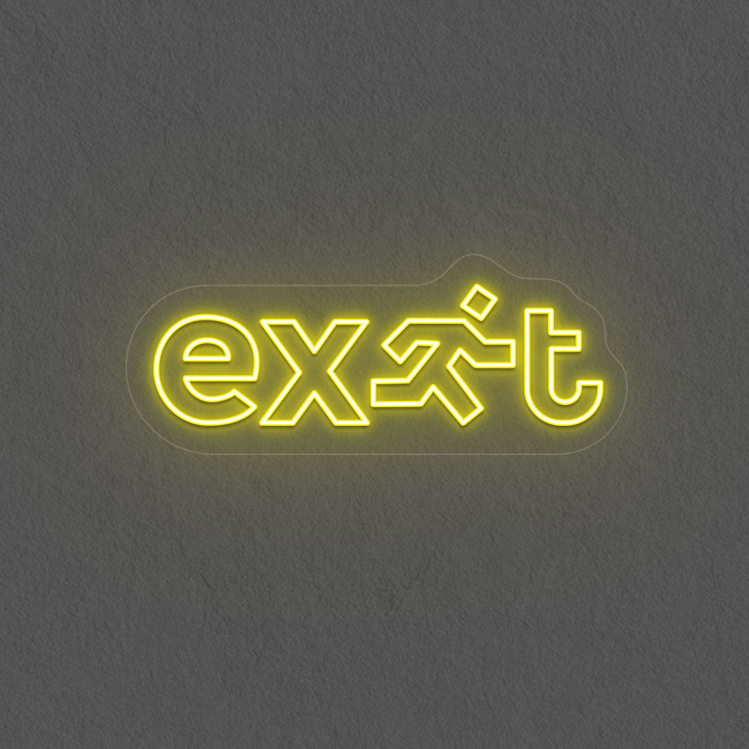 Cool Exit Neon Sign | Yellow