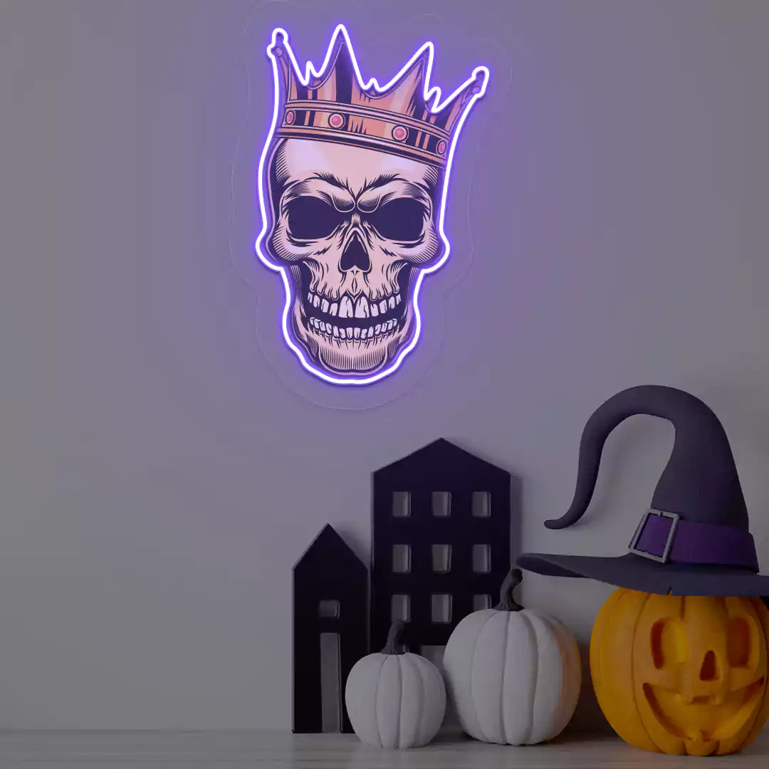 King Skull Neon Artwork | Purple