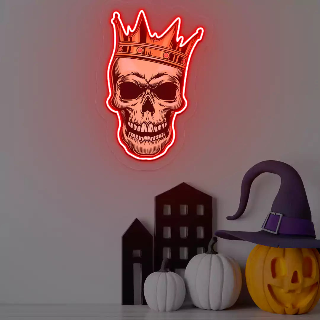 King Skull Neon Artwork | Red