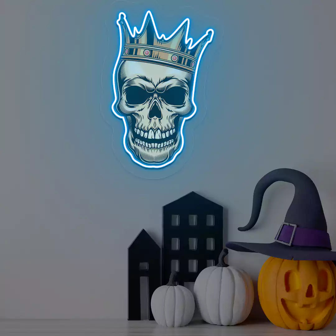 King Skull Neon Artwork | Iceblue