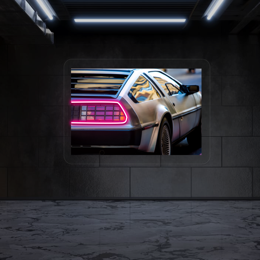 DMC-12 Backlight Neon Artwork | Pink