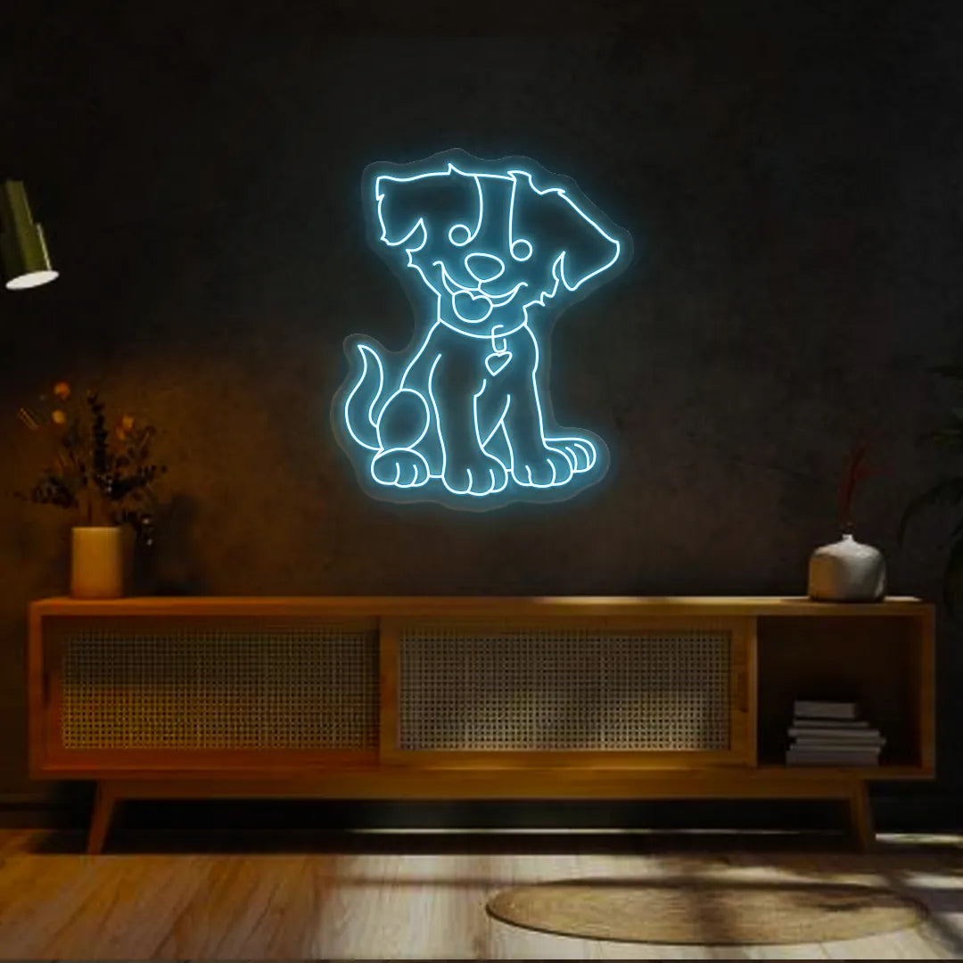 Happy Pup Neon Sign | Iceblue