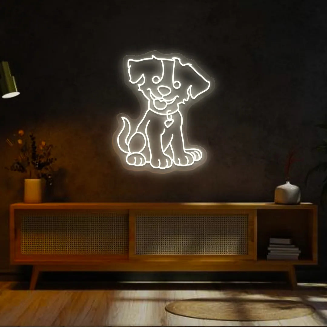 Happy Pup Neon Sign | Warmwhite