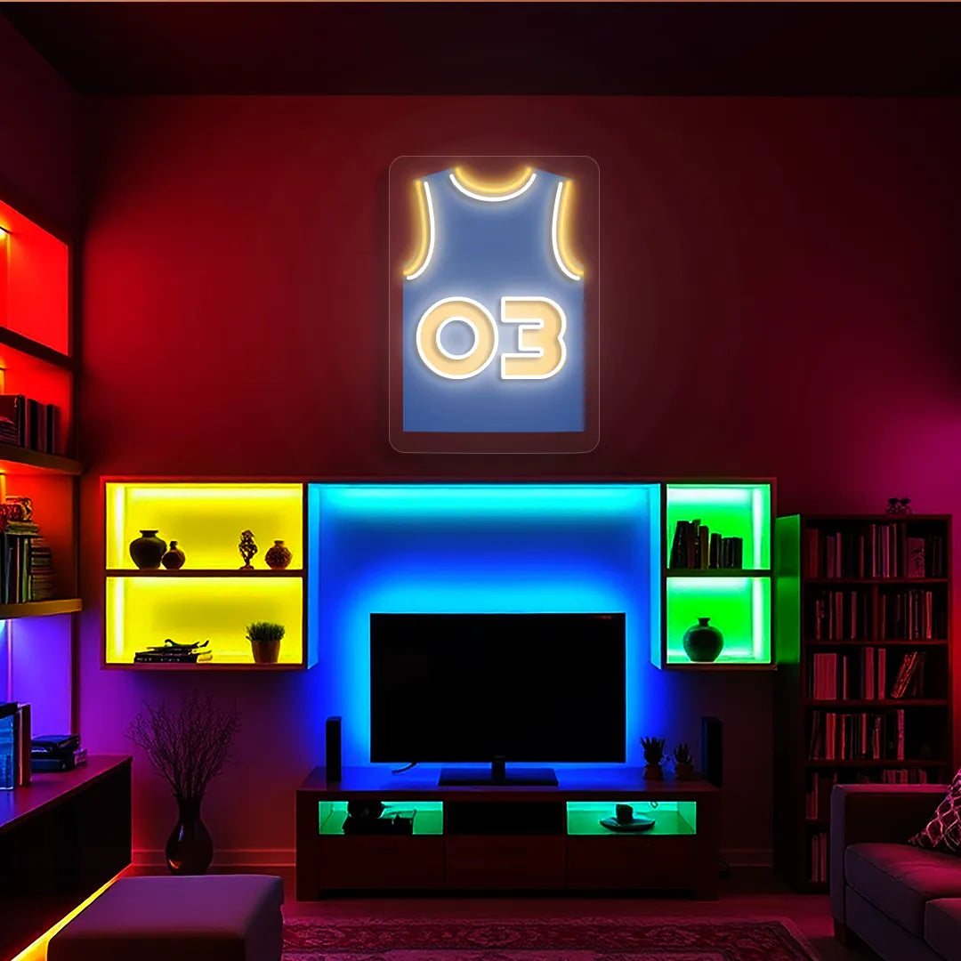 New York Hart 03 Jersey Basketball Neon Artwork