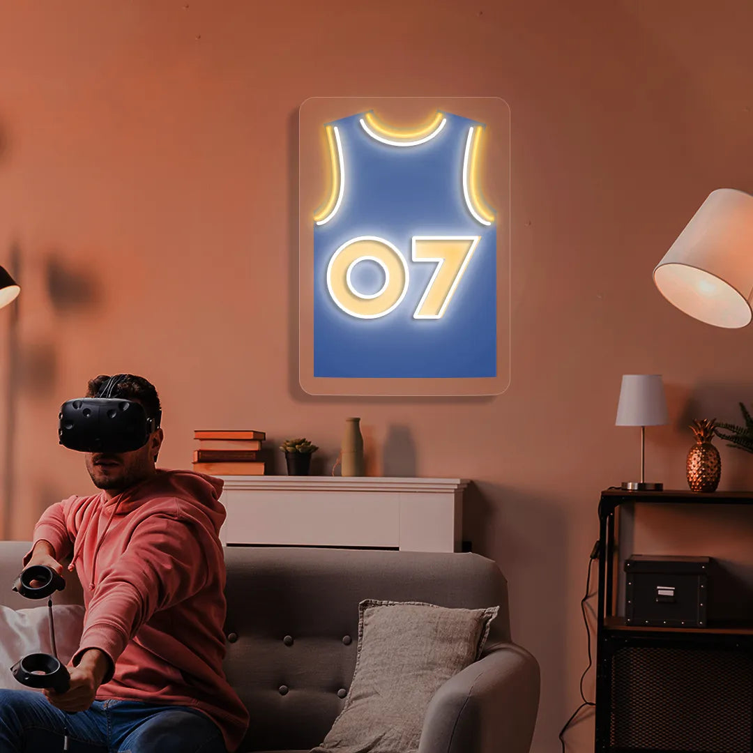 New York Anthony 07 Jersey Basketball Neon Artwork
