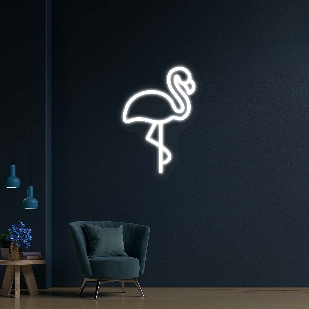 Flamingo Neon Sign | White