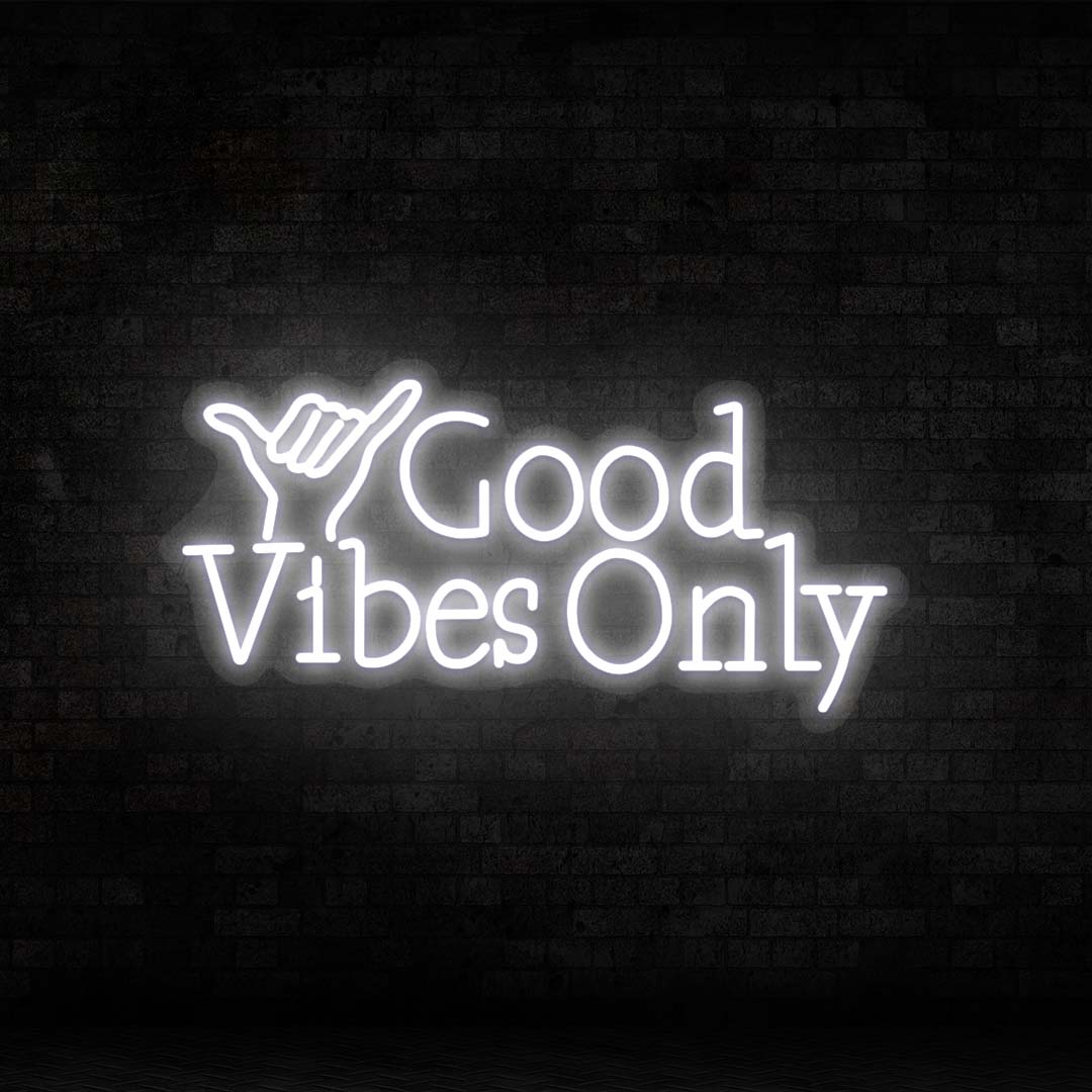 Good Vibes Only Neon Sign  | White