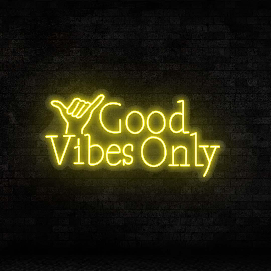 Good Vibes Only Neon Sign | Yellow
