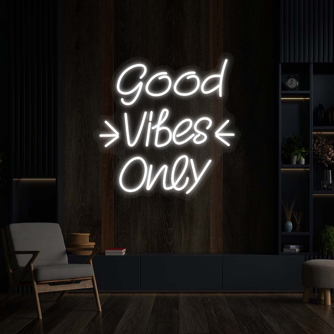 Good Vibes Only Neon Sign | White