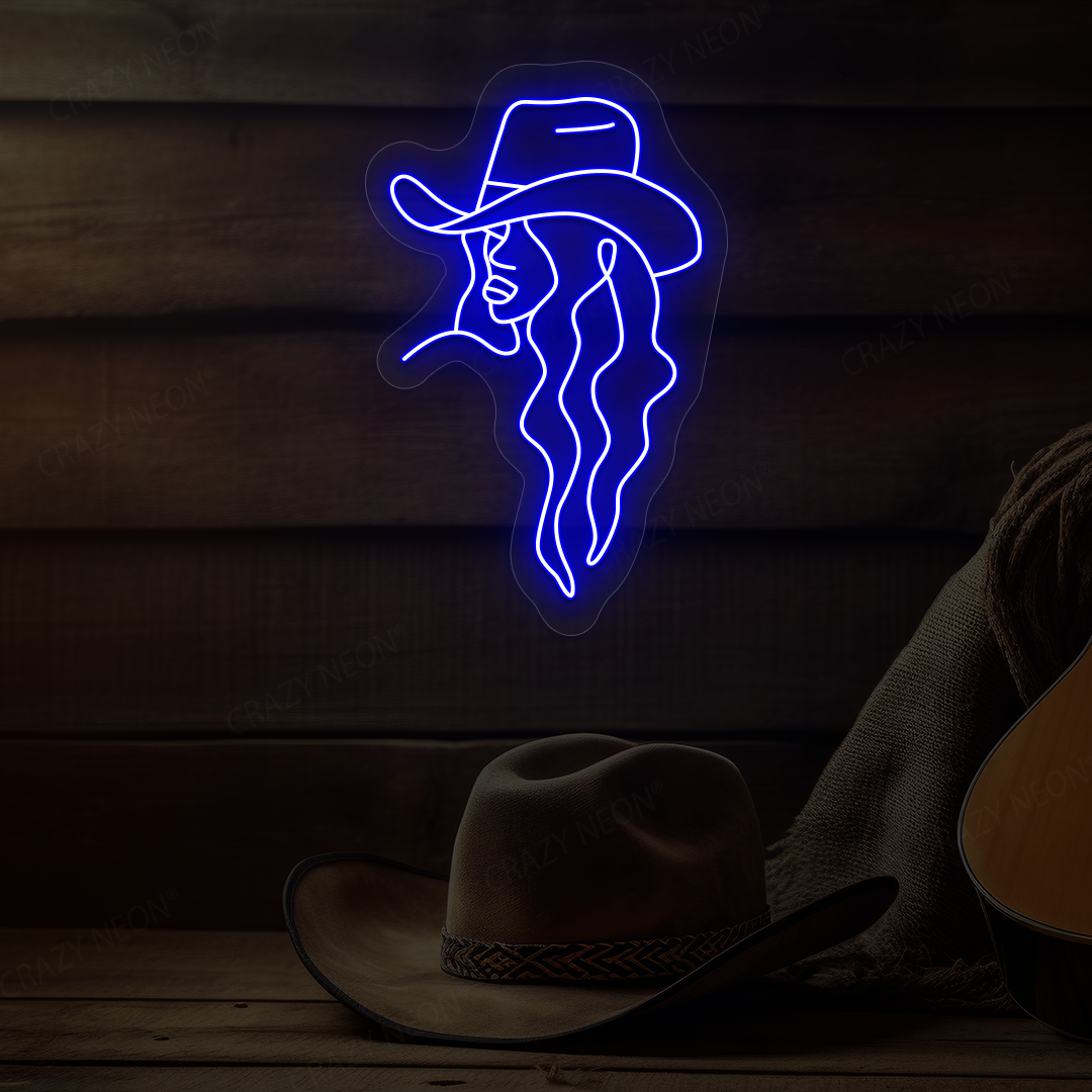 Cowgirl Neon Sign | Blue