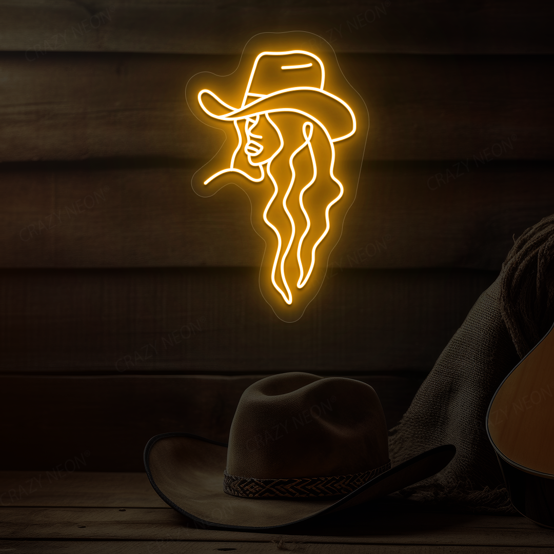 Cowgirl Neon Sign | Orange
