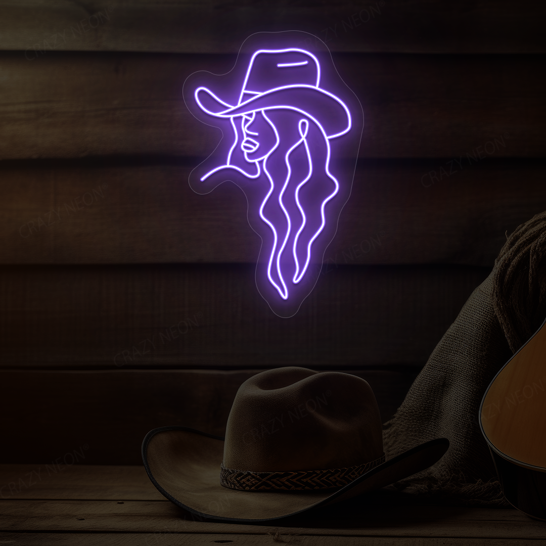 Cowgirl Neon Sign | Purple