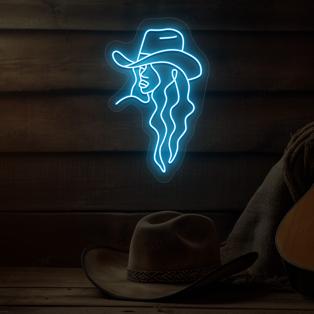 Cowgirl Neon Sign | Iceblue